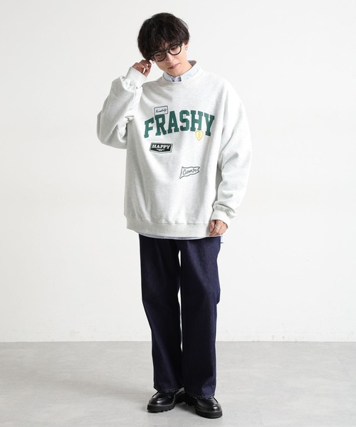 RAGEBLUE(レイジブルー)の「アソートワッペン刺繍/カレッジプリント裏毛スウェット(Tシャツ/カットソー・メンズ・ネイビー/ピンク/ホワイト/ブラック・MEDIUM/LARGE)」の5枚目の写真