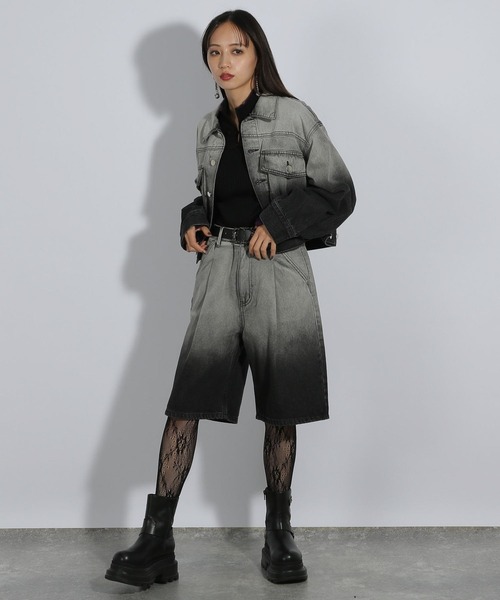 HARE（ハレ）の「グラデーションデニムハーフパンツ(HARE