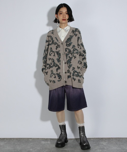 HARE（ハレ）の「グラデーションデニムハーフパンツ(HARE)（デニムパンツ・レディース・グレー/パープル・FREE）」の7枚目の写真