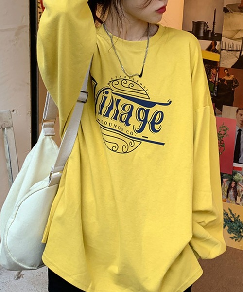 Asterellivi(アステレリビ)の「ロゴロングTシャツ(Tシャツ/カットソー・レディース・ダークグレー/イエロー/ホワイト・FREE)」の5枚目の写真