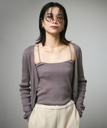 SALON adam et rope' | 【セットアップ対応】キュプラコットンリブクロスキャミソール(キャミソール)