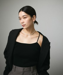 SALON adam et rope' | 【セットアップ対応】キュプラコットンリブクロスキャミソール(キャミソール)