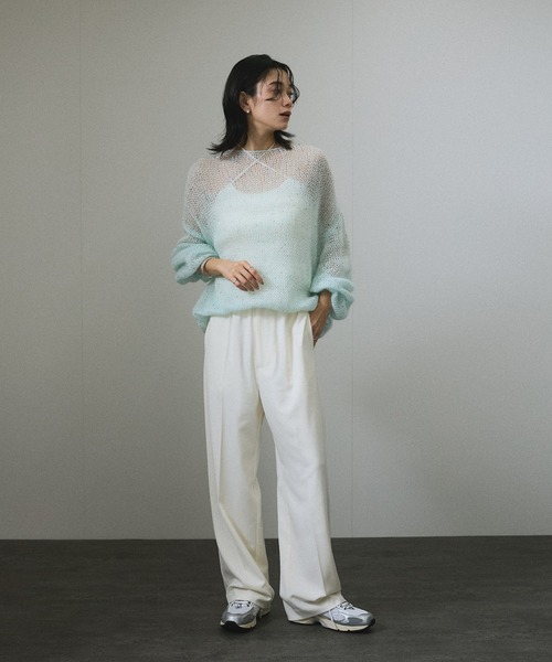 SALON adam et rope'(サロン アダム エ ロペ)の「【セットアップ対応】キュプラコットンリブクロスキャミソール(キャミソール・レディース・グレー/オフホワイト/ブラック・FREE)」の21枚目の写真