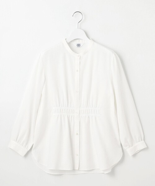 J.PRESS Ladies（J.プレス レディス）の「【洗える】アセVisシャドーギンガム シャーリング ブラウス（シャツ/ブラウス・レディース・ホワイト系・XS）」の4枚目の写真