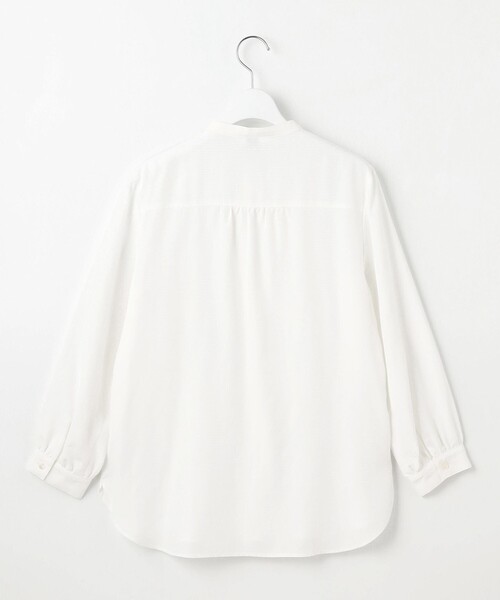 J.PRESS Ladies（J.プレス レディス）の「【洗える】アセVisシャドーギンガム シャーリング ブラウス（シャツ/ブラウス・レディース・ホワイト系・XS）」の5枚目の写真