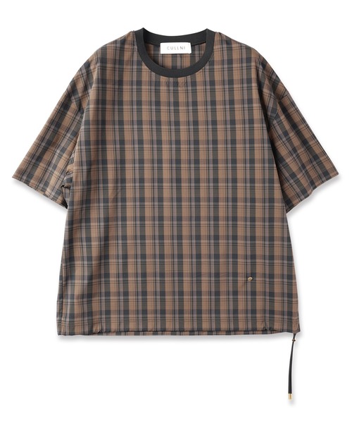 セール】Sheer Check Cloth Drawstring Pullover（Tシャツ