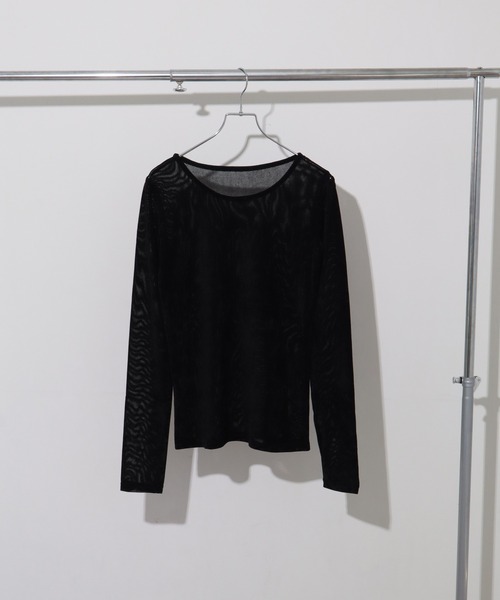 NOGLE（ノグル）の「【NOGLE/ノグル】シアーベロアプルオーバー（Tシャツ/カットソー・レディース・グレー/ブルー/アイボリー/ブラック/ブラウン/オリーブ・FREE）」の10枚目の写真