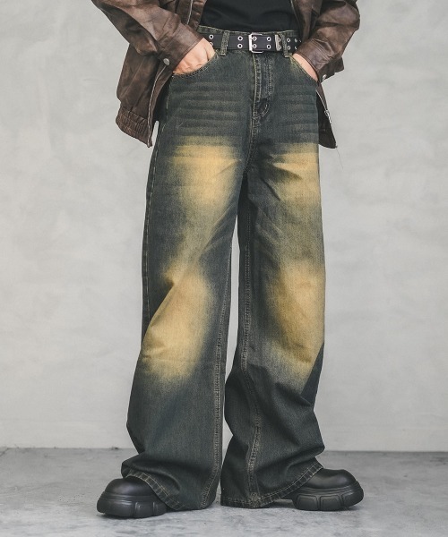 Shoowtime（ショウタイム）の「Wide straight vintage washed denim pants / ワイドストレートヴィンテージウォッシュデニムパンツ（デニムパンツ・メンズ・ブラック/ブルー/ネイビー/ライトブルー・X-LARGE/LARGE/MEDIUM/SMALL）」の20枚目の写真