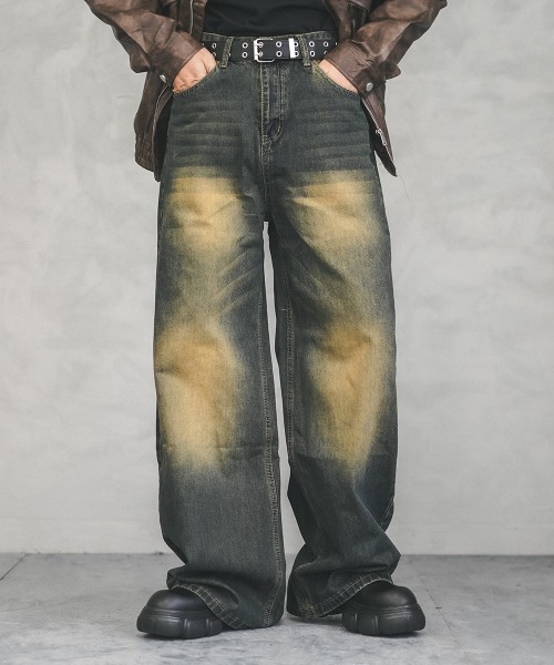 Shoowtime（ショウタイム）の「Wide straight vintage washed denim pants / ワイドストレートヴィンテージウォッシュデニムパンツ（デニムパンツ・メンズ・ブラック/ブルー/ネイビー/ライトブルー・X-LARGE/LARGE/MEDIUM/SMALL）」の21枚目の写真