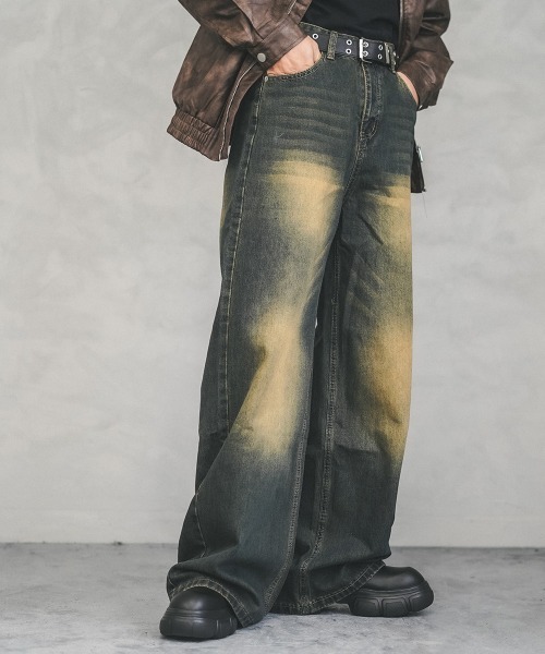 Shoowtime（ショウタイム）の「Wide straight vintage washed denim pants / ワイドストレートヴィンテージウォッシュデニムパンツ（デニムパンツ・メンズ・ブラック/ブルー/ネイビー/ライトブルー・X-LARGE/LARGE/MEDIUM/SMALL）」の22枚目の写真