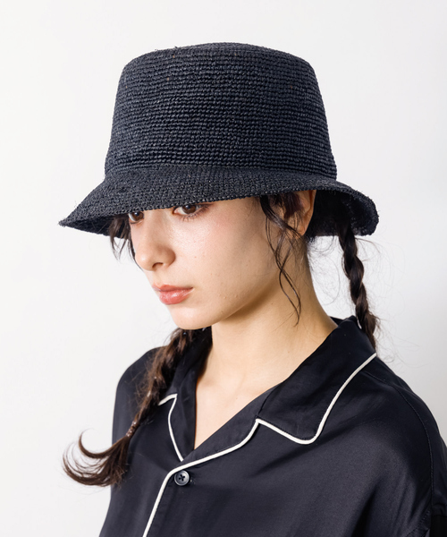 RUBEN/ルーベン】 RAFFIA BUCKET HATラフィアバケットハット