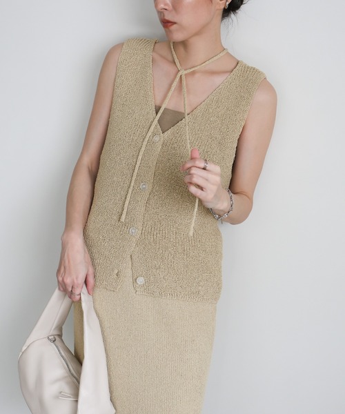 ループタイVネックニットベスト（ベスト）｜select MOCA（セレクトモカ