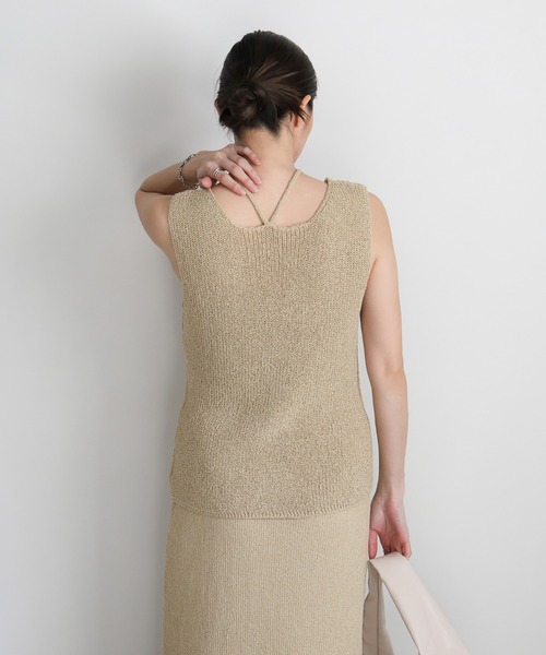 select MOCA(セレクトモカ)の「ループタイVネックニットベスト(ベスト・レディース・ベージュ/ネイビー/ブラック・FREE)」の19枚目の写真