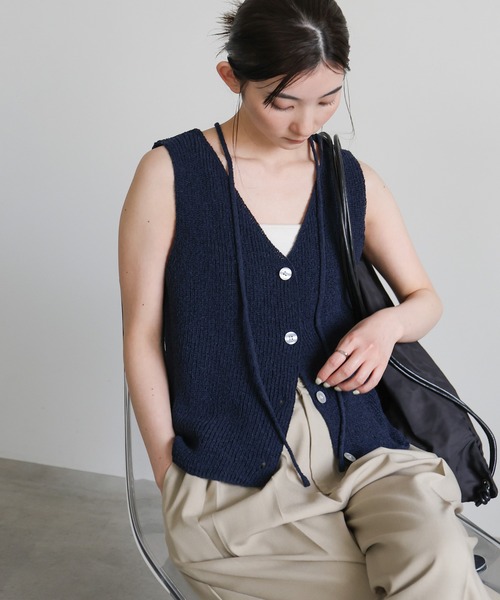 ループタイVネックニットベスト（ベスト）｜select MOCA（セレクトモカ