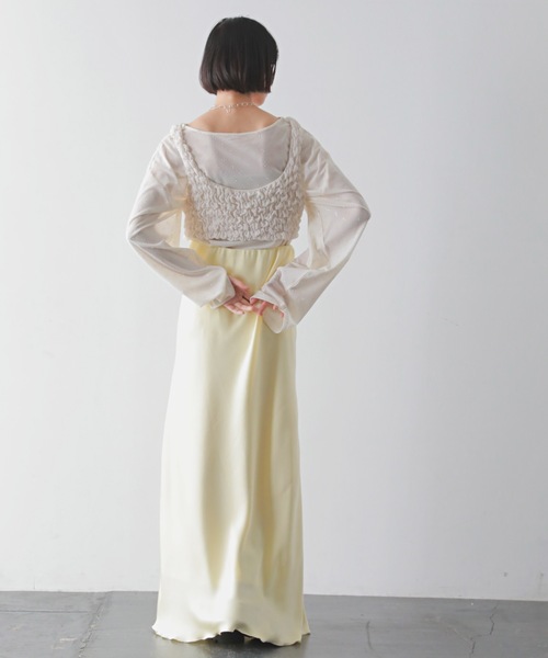 PURE BRIGHT（ピュアブライト）の「シャーリングデザインビスチェ（その他トップス・レディース・ブラック/アイボリー・FREE）」の3枚目の写真