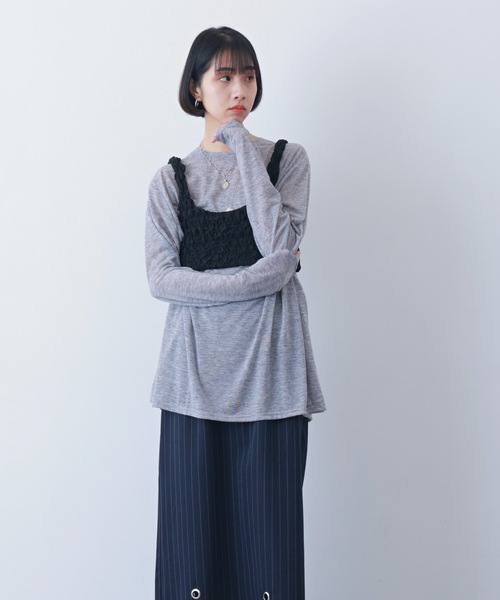 PURE BRIGHT（ピュアブライト）の「シャーリングデザインビスチェ（その他トップス・レディース・ブラック/アイボリー・FREE）」の9枚目の写真