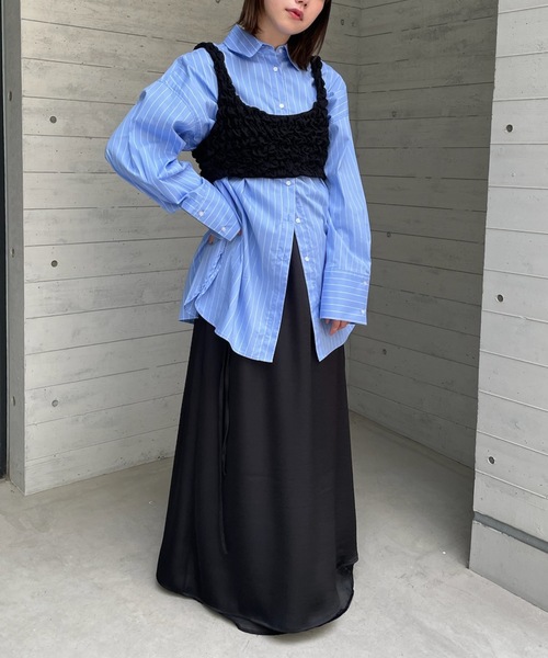 PURE BRIGHT（ピュアブライト）の「シャーリングデザインビスチェ（その他トップス・レディース・ブラック/アイボリー・FREE）」の19枚目の写真