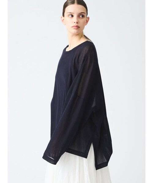 tシャツ mizuiro ind メッシュロングスリーブワイドT レディース mizuiro ind（ミズイロインド） メッシュ ロング スリーブ