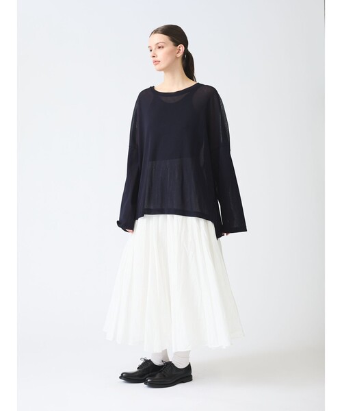 tシャツ mizuiro ind メッシュロングスリーブワイドT レディース mizuiro ind（ミズイロインド） メッシュ ロング スリーブ