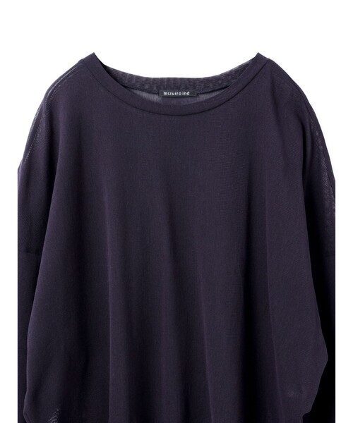 セール】mizuiro ind メッシュロングスリーブワイドT（Tシャツ
