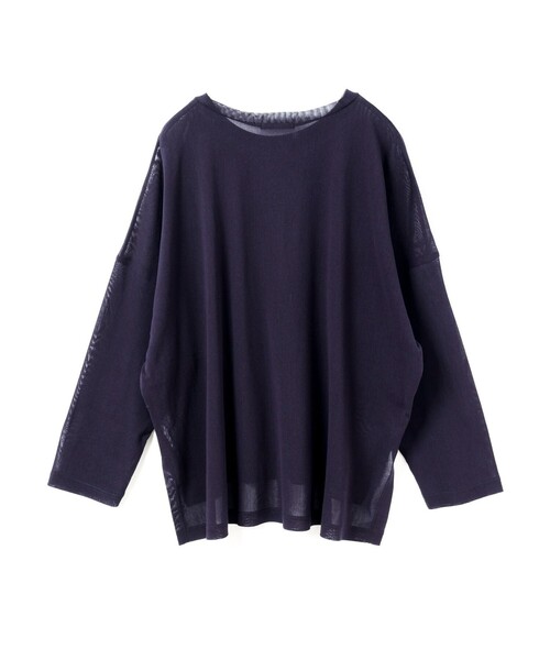 mizuiroind（ミズイロインド）の「mizuiro ind メッシュロングスリーブワイドT（Tシャツ/カットソー・レディース・ブラック/サンドベージュ/ネイビー/ブルー系その他・FREE）」の18枚目の写真