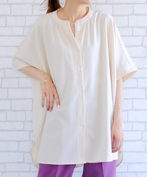 梨地ギャザーシャツ
