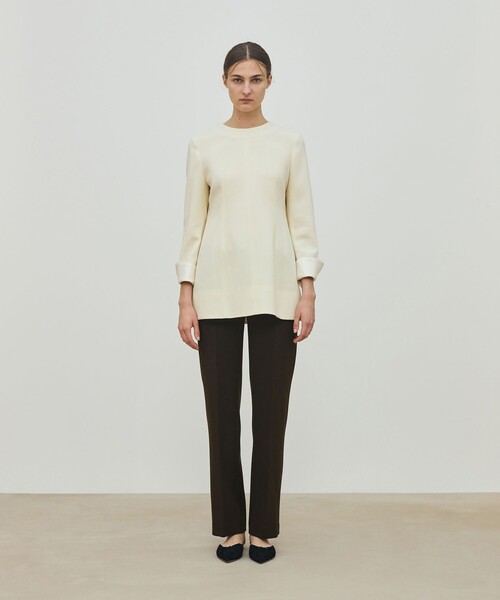 DES PRES（デ・プレ）の「ウールジョーゼット プルオーバーブラウス（シャツ/ブラウス・レディース・グレー/ブラック/ホワイト・FREE）」の4枚目の写真