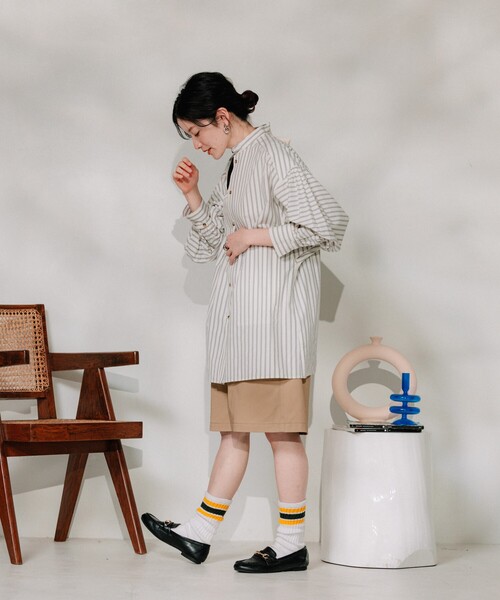 FREAK'S STORE(フリークスストア)の「RED KAP × FREAK'S STORE/レッドキャップ 別注 紐付きタックハーフパンツ(その他パンツ・レディース・ブラック/ベージュ/サックスブルー/チャコール・SMALL/MEDIUM)」の15枚目の写真
