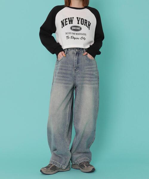 WOND(ウォンド)の「WOND/バックポケットロゴバギーデニム(デニムパンツ・レディース・ブラック/ライトインディゴブルー/インディゴブルー・SMALL/MEDIUM)」の13枚目の写真