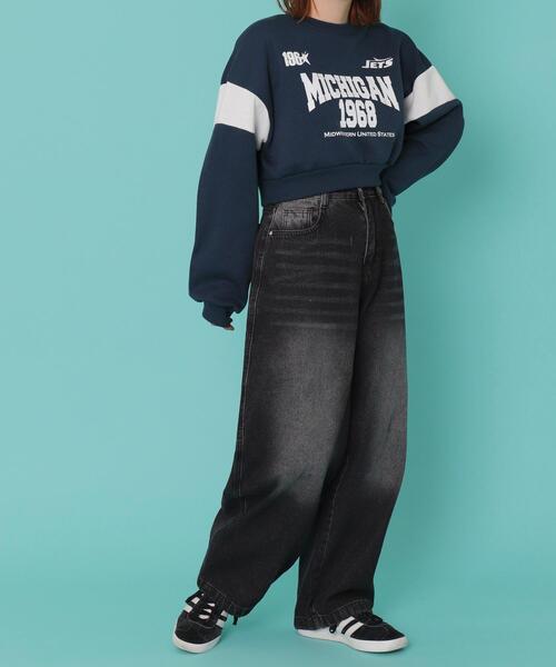 WOND(ウォンド)の「WOND/バックポケットロゴバギーデニム(デニムパンツ・レディース・ブラック/ライトインディゴブルー/インディゴブルー・SMALL/MEDIUM)」の15枚目の写真