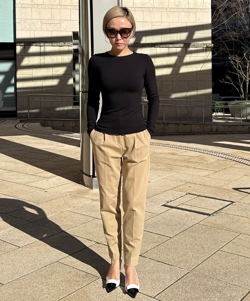 JENNE(ジェンヌ)の「日本製とろけるカットソー(Tシャツ/カットソー・レディース・ホワイト/ブラック/ブルー/ネイビー・SMALL/MEDIUM/LARGE/X-LARGE)」の5枚目の写真