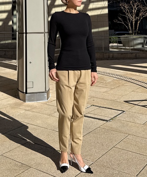 JENNE(ジェンヌ)の「日本製とろけるカットソー(Tシャツ/カットソー・レディース・ホワイト/ブラック/ブルー/ネイビー・SMALL/MEDIUM/LARGE/X-LARGE)」の8枚目の写真