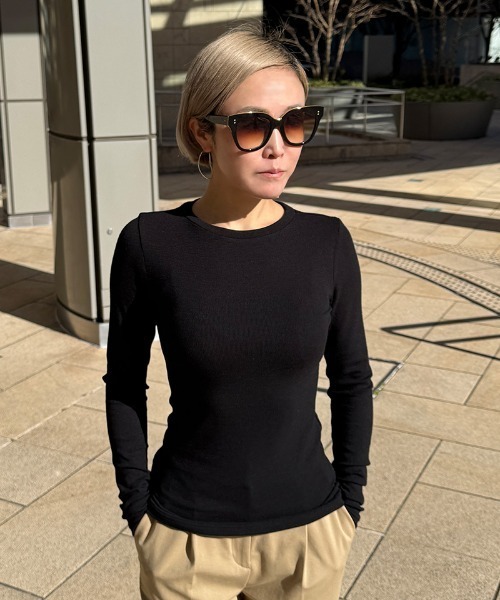 JENNE(ジェンヌ)の「日本製とろけるカットソー(Tシャツ/カットソー・レディース・ホワイト/ブラック/ブルー/ネイビー・SMALL/MEDIUM/LARGE/X-LARGE)」の12枚目の写真