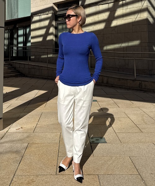 JENNE(ジェンヌ)の「日本製とろけるカットソー(Tシャツ/カットソー・レディース・ホワイト/ブラック/ブルー/ネイビー・SMALL/MEDIUM/LARGE/X-LARGE)」の16枚目の写真