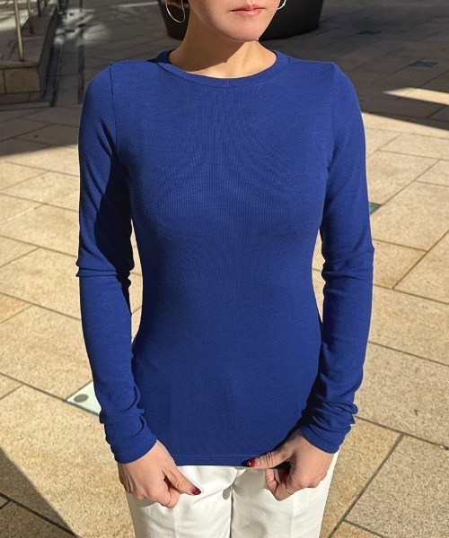 JENNE(ジェンヌ)の「日本製とろけるカットソー(Tシャツ/カットソー・レディース・ホワイト/ブラック/ブルー/ネイビー・SMALL/MEDIUM/LARGE/X-LARGE)」の17枚目の写真