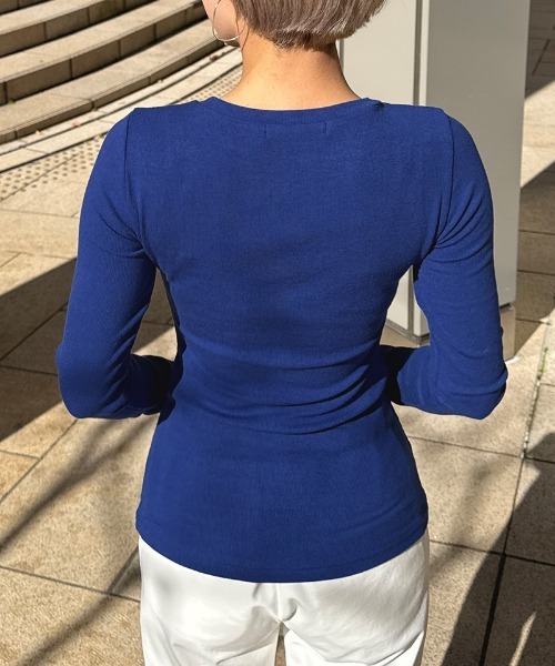 JENNE(ジェンヌ)の「日本製とろけるカットソー(Tシャツ/カットソー・レディース・ホワイト/ブラック/ブルー/ネイビー・SMALL/MEDIUM/LARGE/X-LARGE)」の18枚目の写真