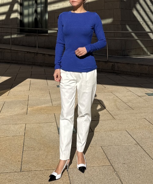 JENNE(ジェンヌ)の「日本製とろけるカットソー(Tシャツ/カットソー・レディース・ホワイト/ブラック/ブルー/ネイビー・SMALL/MEDIUM/LARGE/X-LARGE)」の22枚目の写真