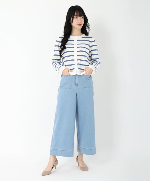 パッチポケットワイドデニムパンツ ロングパンツ（その他パンツ