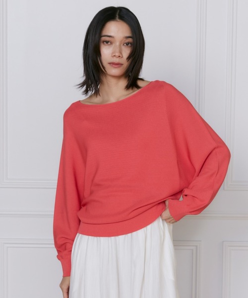 INED（イネド）の「ホールガーメント ドルマンスリーブニット《Cuoo》（ニット/セーター・レディース・ピンク/ブルー/チャコールグレー/オフホワイト・9号/7号）」の4枚目の写真