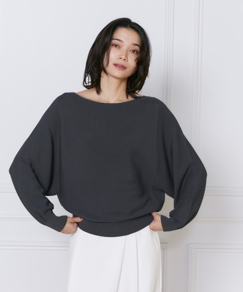 INED（イネド）の「ホールガーメント ドルマンスリーブニット《Cuoo》（ニット/セーター・レディース・ピンク/ブルー/チャコールグレー/オフホワイト・9号/7号）」の17枚目の写真