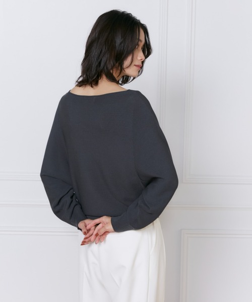 INED（イネド）の「ホールガーメント ドルマンスリーブニット《Cuoo》（ニット/セーター・レディース・ピンク/ブルー/チャコールグレー/オフホワイト・9号/7号）」の18枚目の写真