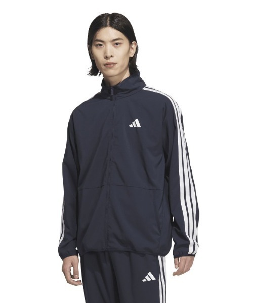 adidas(アディダス)の「アディダス adidas スリーストライプス レギュラーフィット ライトウーブントラックトップ(ジャージ・メンズ・ブルー系その他/ブラック×ホワイト/ホワイト×ブラック・LL/3L/S/M/L)」の3枚目の写真