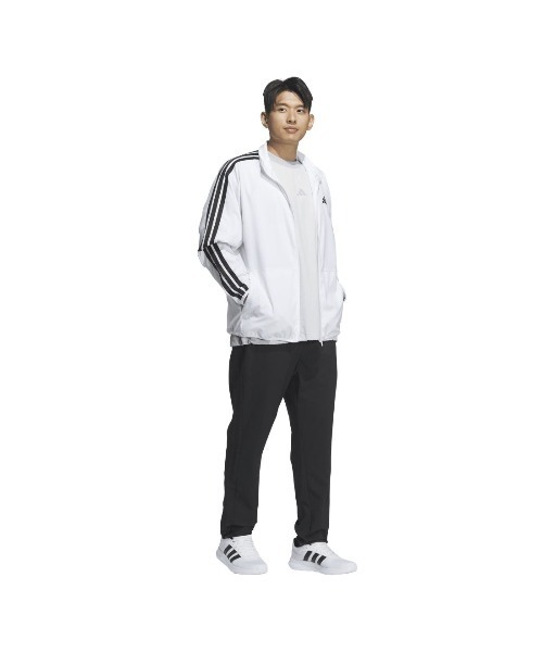 adidas(アディダス)の「アディダス adidas スリーストライプス レギュラーフィット ライトウーブントラックトップ(ジャージ・メンズ・ブルー系その他/ブラック×ホワイト/ホワイト×ブラック・LL/3L/S/M/L)」の5枚目の写真