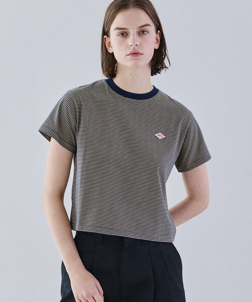 DANTON(ダントン)の「DANTON | クルーネック ショートTシャツ STRIPE WOMEN(Tシャツ/カットソー・レディース・ベージュ系その他/ブルー系その他6・S/M)」の2枚目の写真