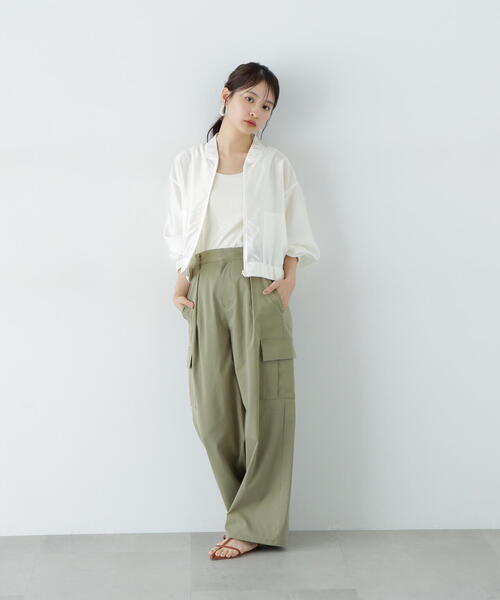 N.（N. Natural Beauty Basic）（エヌエヌナチュラルビューティーベーシック）の「シアーブルゾン（ブルゾン・レディース・オフホワイト/ブラック/グレイッシュベージュ・MEDIUM）」の17枚目の写真