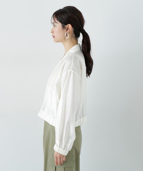 N.（N. Natural Beauty Basic）（エヌエヌナチュラルビューティーベーシック）の「シアーブルゾン（ブルゾン・レディース・オフホワイト/ブラック/グレイッシュベージュ・MEDIUM）」の15枚目の写真