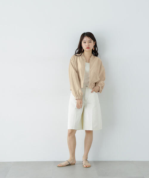 N.（N. Natural Beauty Basic）（エヌエヌナチュラルビューティーベーシック）の「シアーブルゾン（ブルゾン・レディース・オフホワイト/ブラック/グレイッシュベージュ・MEDIUM）」の5枚目の写真