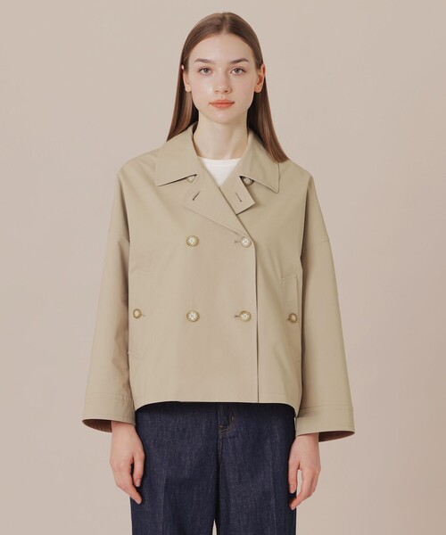 MACKINTOSH LONDON(マッキントッシュ ロンドン)の「【FYVIE/フィビー】バイカラータフタダブルブレストコート(トレンチコート・レディース・ベージュ/ネイビー・38)」の5枚目の写真