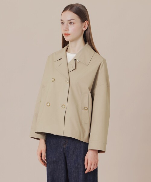 MACKINTOSH LONDON(マッキントッシュ ロンドン)の「【FYVIE/フィビー】バイカラータフタダブルブレストコート(トレンチコート・レディース・ベージュ/ネイビー・38)」の6枚目の写真