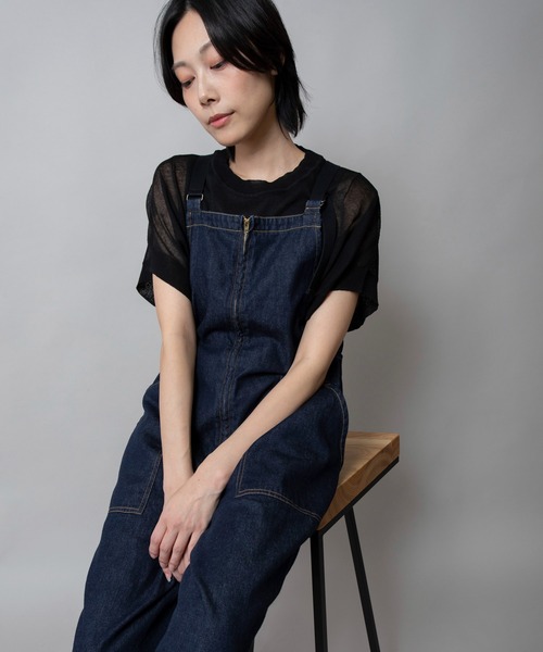 Munich 80z スラブデニムサロペット　ネイビー　M セール】8oz スラブデニムサロペット（サロペット
